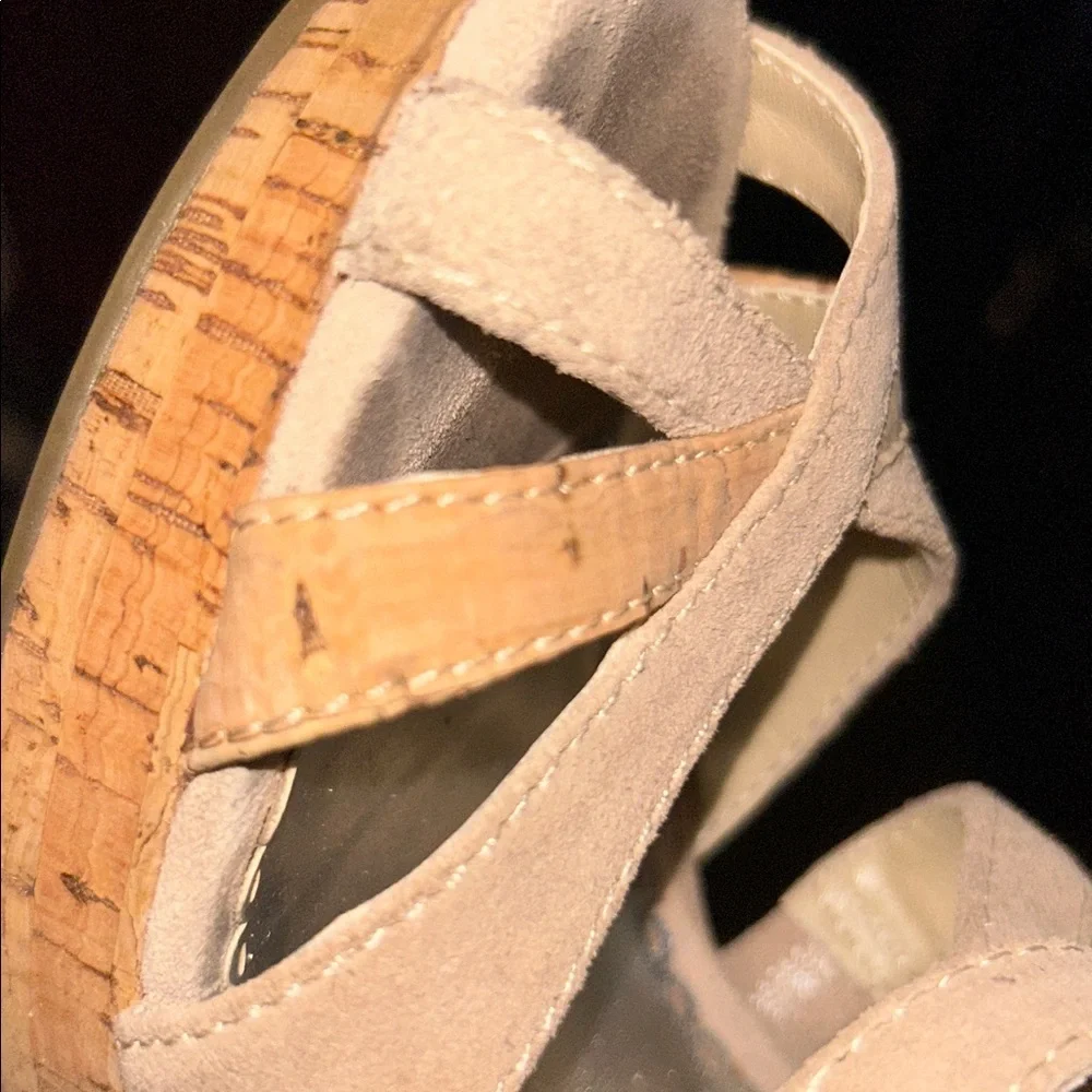 Bebe cork wedge sandals
